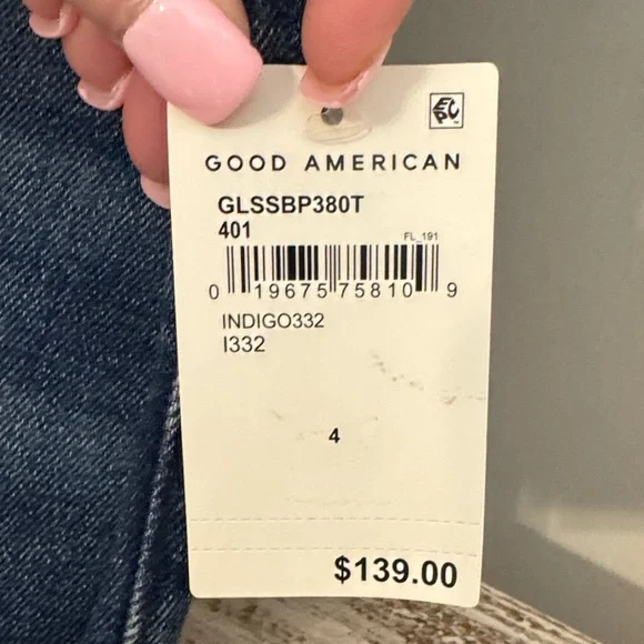 Good American Good Legs Straight Women's Blue Jeans - Picture 4 of 6